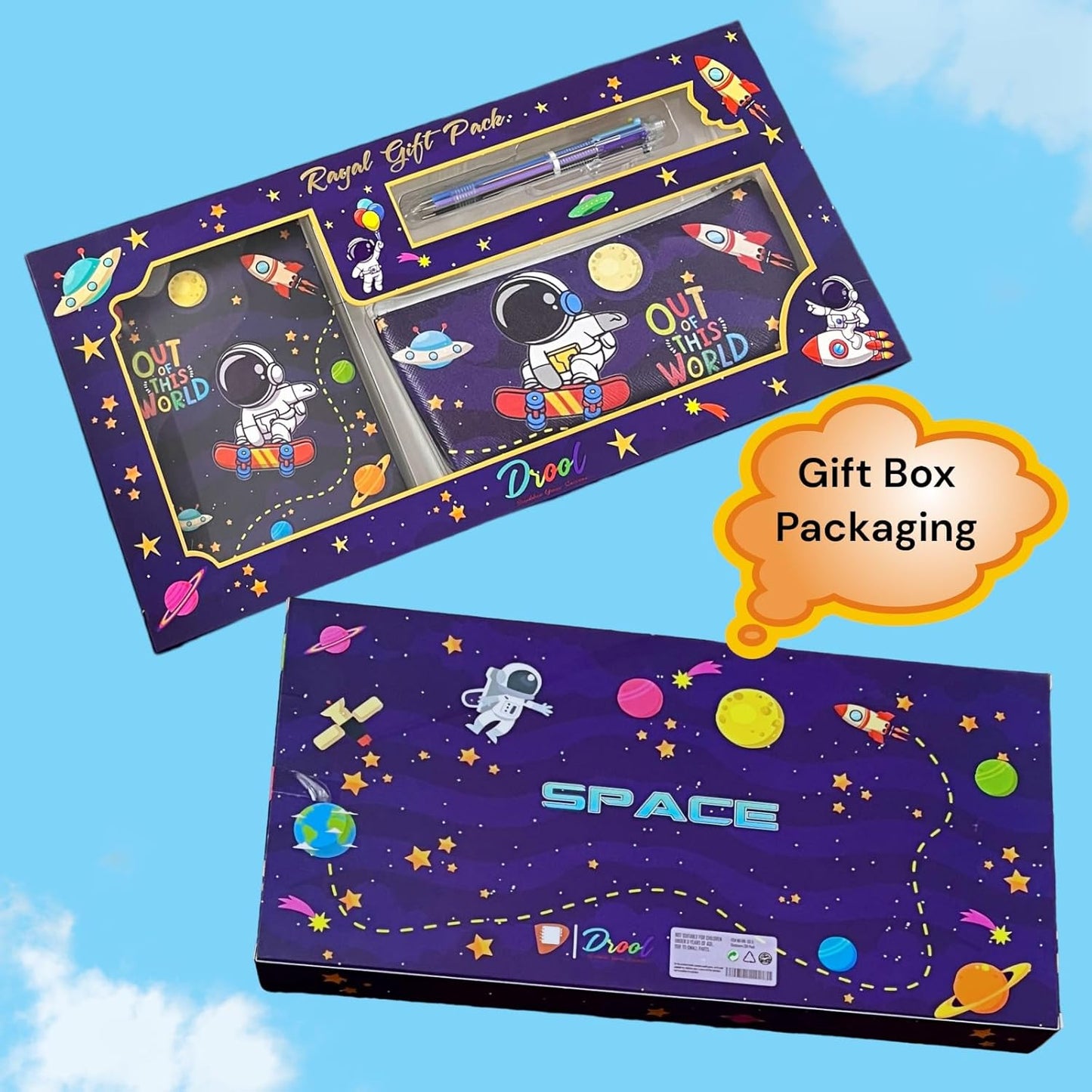 Royal Astronaut Space Pack (Diary + Stationery Pouch + Multicolor Pen)