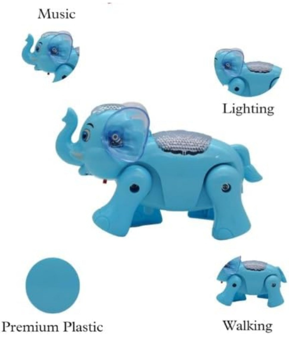 Clever Elephant Musical Walking Toy with Light and Sound for Kids