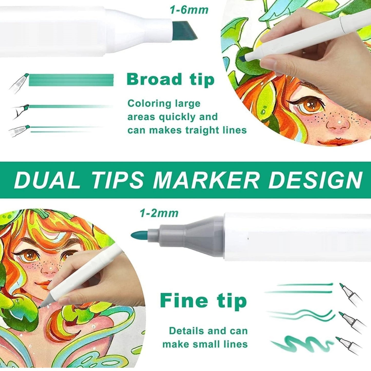 Premium Dual-Tip Art Markers Set for Kids