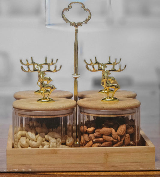 Glass Jar Set with Tray
