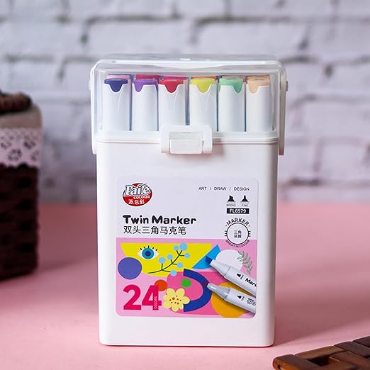 Double Sided Colour Pen (Set Of 24 Pcs)